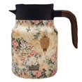 thumbnail image 1 of HLONK Tea   1000ML Vintage Floral Pattern Stainless Steel Insulated Teapot  Built-In Infuser  Wooden Handle, 1 of 7