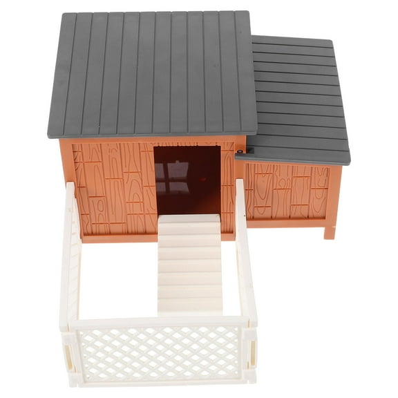 SHINYPASING 1 Set Plastic Chicken Coop for Hobbyists and Imaginative Play 11.8x5.9x3.4in