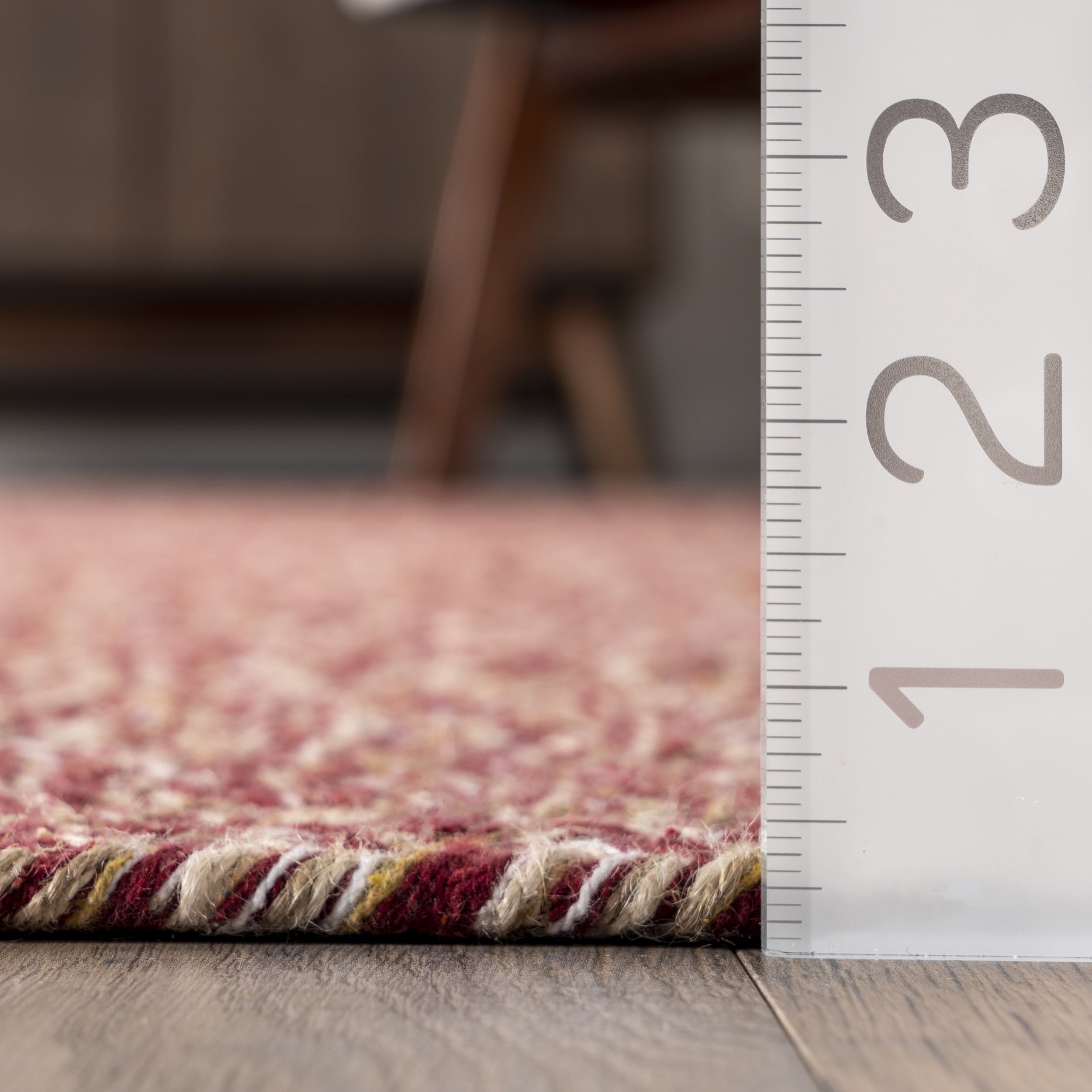 nuLOOM Elvira Casual  Braided Cotton Area Rug, 8' x 10', Wine