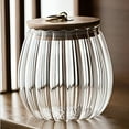 thumbnail image 2 of ACDANC Small Glass Coffee Nuts Canister Airtight Storage Jar Petal Decorative Container with Bamboo Lid Metal Handle Easy to Grasp,750ml, 2 of 7