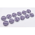 thumbnail image 7 of IBA Indianbeautifulart Purple 2 Hole Stripe & Semi Circle Geometric Shirting Buttons Canvas Fabric Covered Buttons&nbsp;Cloth Embellishments For Scrapbooking Pack Of 50, 7 of 7