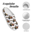 thumbnail image 5 of Rateoe Cartoon Tractor Print Women's Men's Cotton Knit Slippers Lightweight Memory Foam Indoor House Shoes with Anti-Skid Sole-44/45, 5 of 7