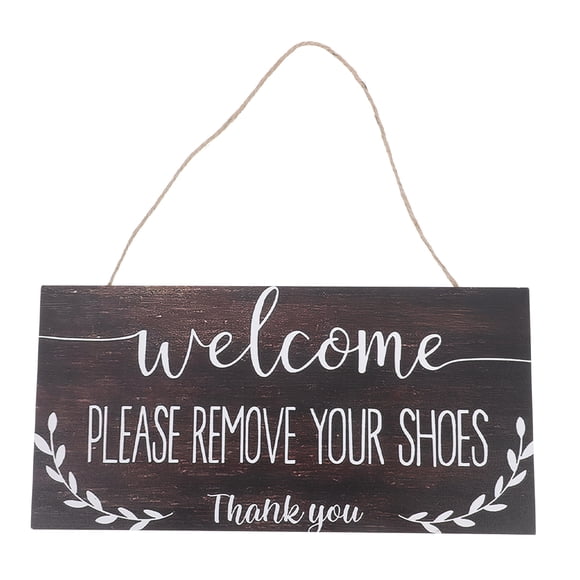KAKOWELY Please Remove Your Shoes Wooden Hanging Sign For Front Door Wall Decorative Sign For Home Entryway Rustic Wall Decor For Home,7.87X"X3.94"X0.16"