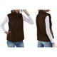 thumbnail image 2 of Chaleco de Felpa Cálido Sin Mangas con Cuello Alto para Mujer, con Cremallera, para Otoño e Invierno, con Bolsillos Marrón Oscuro 5XL, 2 of 7