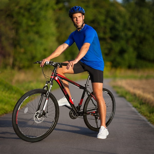 Mountain Bike, 26 inch Outdoor Cycling Bike,18-Speed/High-Carbon Steel/Dual Full Suspension, Adjustable Seat for Men Women Adult, MTB Bicycle with Suspension Fork,Black