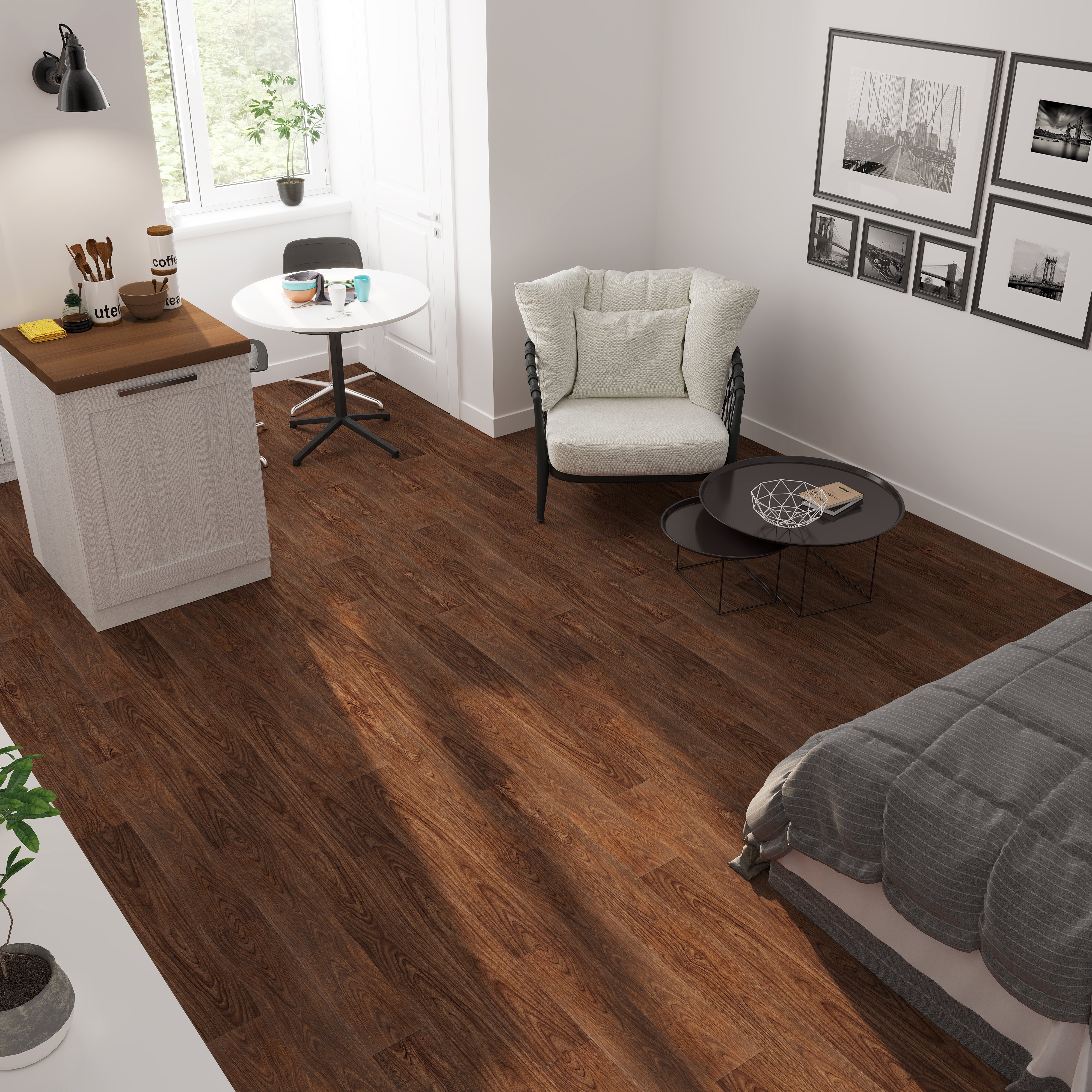 Lucida Surfaces BaseCore Chestnut Peel and Stick Vinyl Flooring Plank 1 Sample Pack
