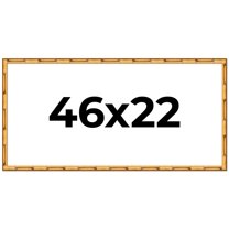46x22 Frame Gold Bamboo Solid Wood Picture Frame | 1 Inch Moulding Width | Interior Frame Depth