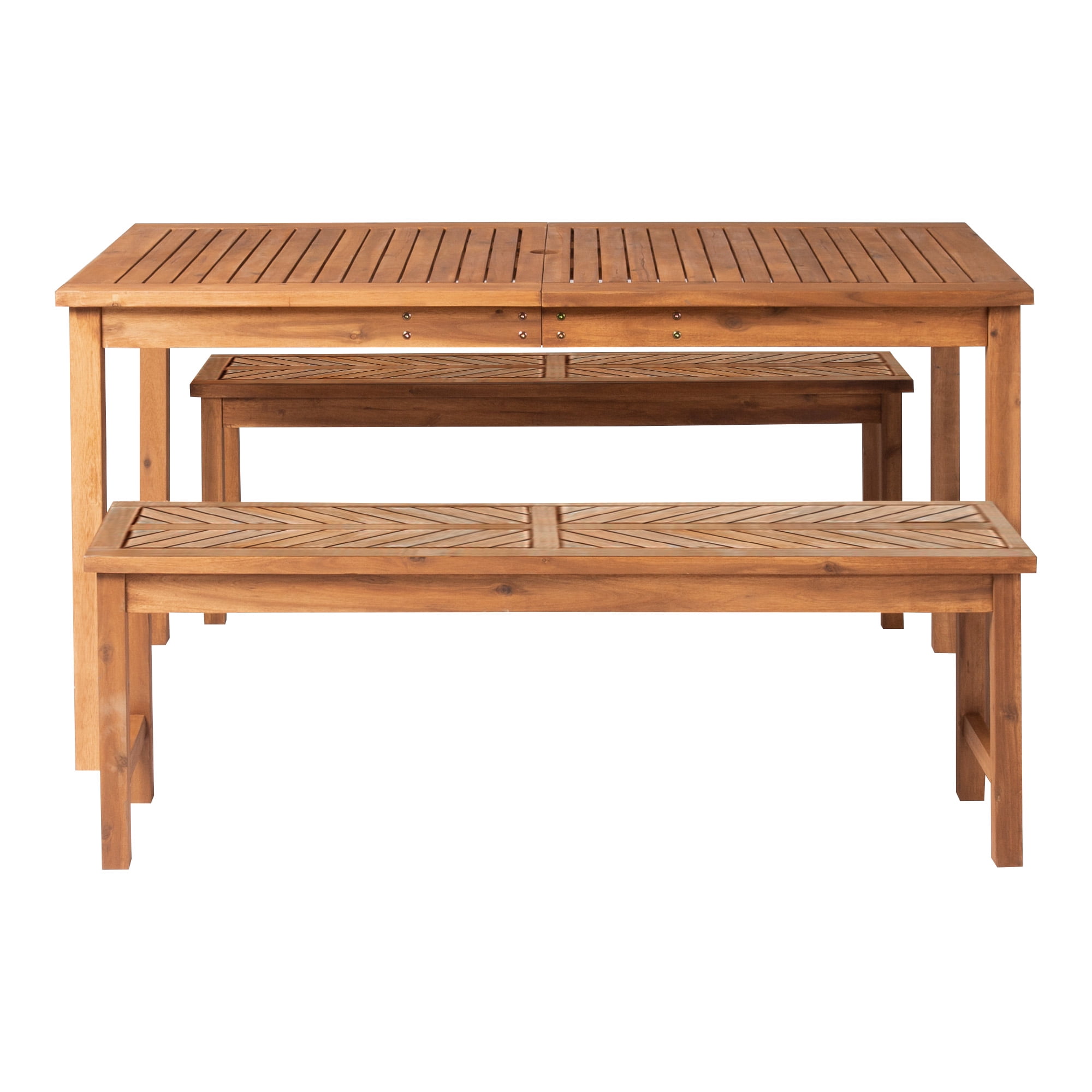 Manor Park Wooden Picnic Table with Umbrella Hole, Multiple Colors and Styles