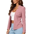 thumbnail image 6 of IUYRTFE Women's Long Sleeve Open Front Blazer with Lapel Collar Slim Fit Casual Work Jacket, 6 of 8