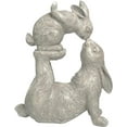 thumbnail image 2 of Garden Statues Kissing Bunny Sulpture - Garden Décor Rabbit Collectible Figurines Yard Decorations Outdoor 11.8" L x 4.8" W x 14.6" H, 2 of 15