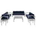 thumbnail image 2 of Modway Shore Sunbrella® Fabric Outdoor Patio Aluminum 7 Piece Set in Silver Navy, 2 of 10