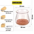 thumbnail image 3 of Juego de 4 protectores universales de silicona para patas de silla con acabado transparente para muebles, 3 of 5