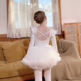 thumbnail image 4 of Ropa de baile para niños Otoño Ropa de práctica de manga larga para niñas Falda blanca Falda de gasa Vestido de ballet para niños Danza, 4 of 6