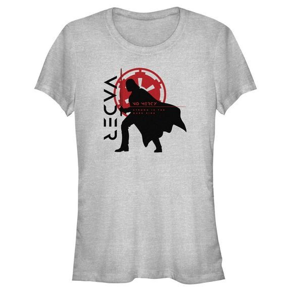 Junior's Star Wars: Obi-Wan Kenobi Darth Vader No Mercy Silhouette Graphic Tee Athletic Heather 2X Large
