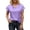 Purple, variant on Women T-Shirts Knit Tops Lightweight Solid Color Summer Casual Blouse Classic V-Neck For Everyday Wear Versatile Streetwear