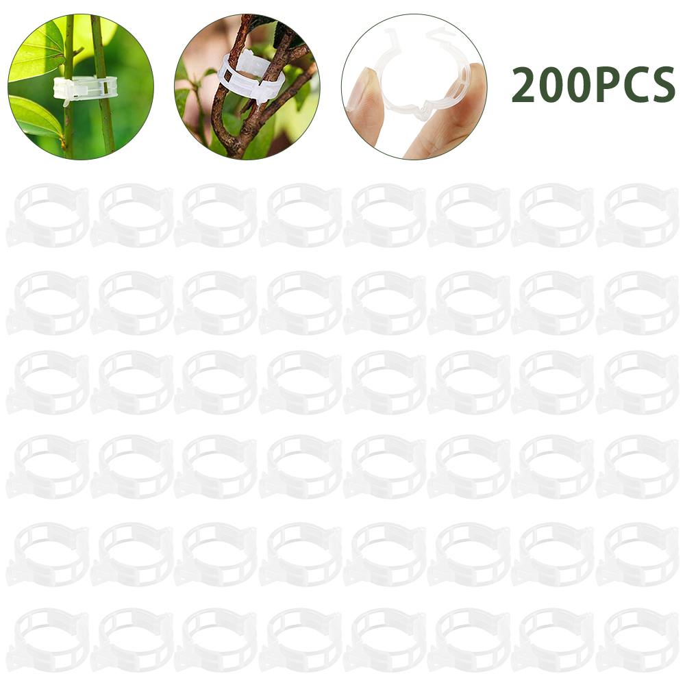 200pcs Plant Support Clips Useful Tomato Veggie Garden Trellis Twine Greenhouse