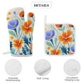 thumbnail image 4 of Watercolor Wildflowers Oven Mitt And Pot Holder Set Oven Glove for Kitchen Baking Cooking Grilling, 4 of 6