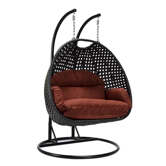 HomeStock Lakeside Living Charcoal Wicker Hanging 2 person Egg Swing Chair