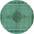 thumbnail image 1 of Ahgly Company Indoor Round Persian Turquoise Blue Traditional Area Rugs, 7' Round, 1 of 4
