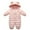 Pink, variant on Baby Boy Girl One Piece Cotton Coat 0-12months Toddler Baby Snow Rompers Suit Hooded Thick Warm Jumpsuit Jacket Overalls Outfit Snowsuit