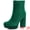 Green, variant on DARING DIVA Platform Block Heels Faux Velvet Ankle Boots Black 7
