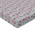 thumbnail image 4 of Ambesonne Floral Fitted Sheet, Romantic Magnolia Pattern, Full Size, Pink Pale Blue Grey, 4 of 5