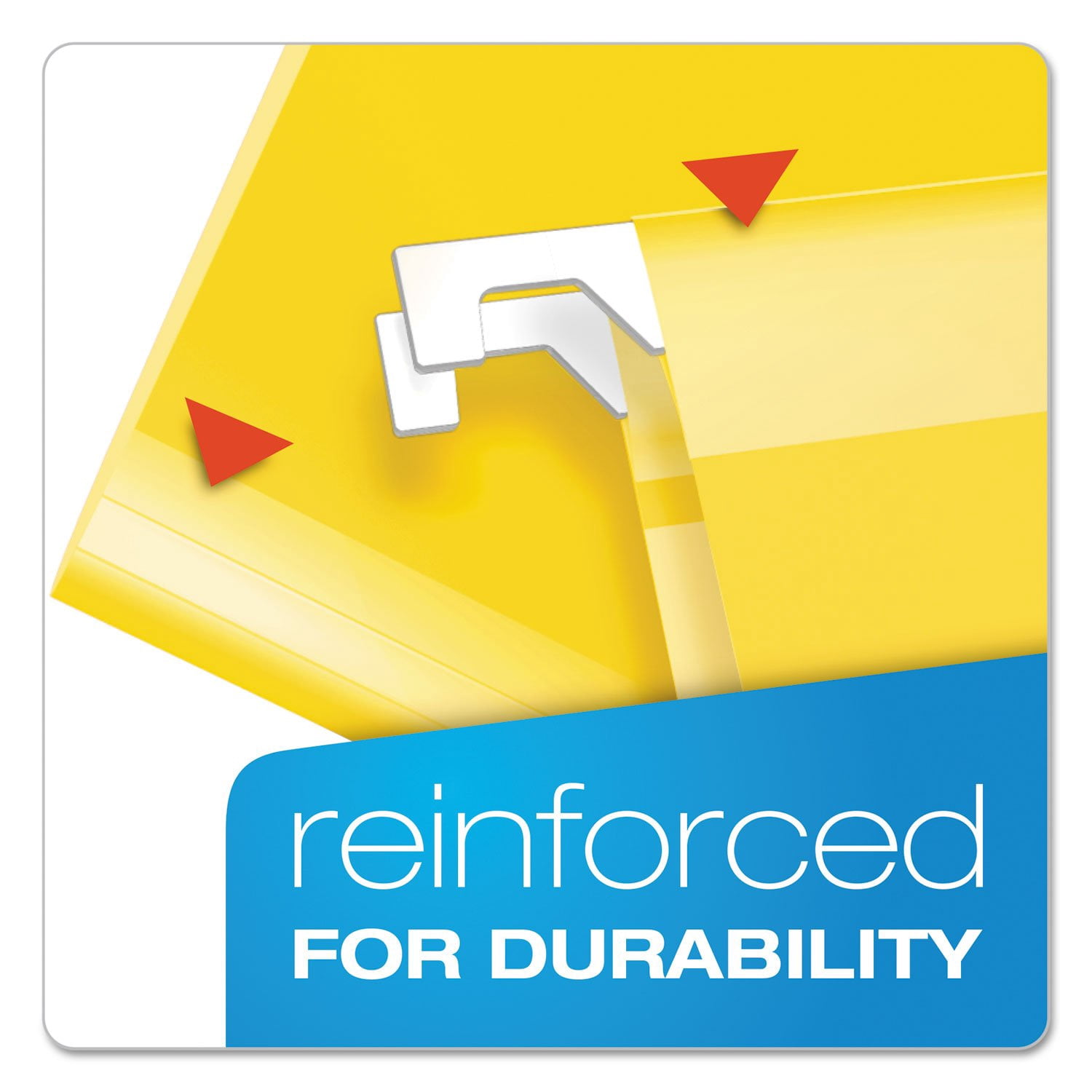 Extra Capacity Reinforced Hanging Folders  2" Letter Size Yellow 1/5 Cut 25/bx (04152x2 Yel)