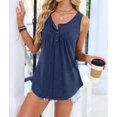 thumbnail image 4 of Women'S Flowy Tank Tops Summer Sleeveless Loose Fit Pleated Tunic Shirts Dark Blue XXL, 4 of 9