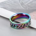 thumbnail image 3 of Anillos de cadena giratoria de acero de titanio para mujeres y hombres, anillo giratorio de descompresión, anillo de cadena multifuncional, abrebotellas, regalo, 3 of 4