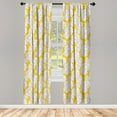 thumbnail image 5 of Ambesonne Yellow and White Window Curtains, Chamomiles, Each 28" W x 84" L, Yellow White and Brown, 5 of 5