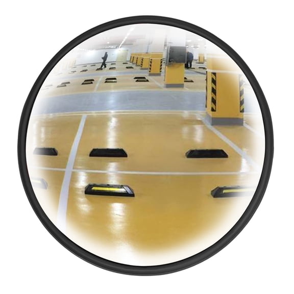 Round Black Convex Corner Mirror Free Standing Security Mirrors for Garages Parking Lots Warehouses