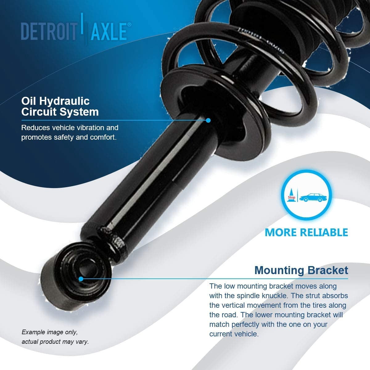 Detroit Axle - Rear Struts for 2011-2014 Chrysler 200, 2007-2010 Sebring, 2008-2014 Dodge Avenger, Complete 2 Struts with Coil Spring Replacement Ready Strut Shocks Assembly
