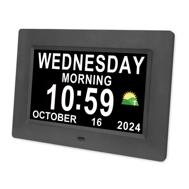 Reloj digital para demencia SSINI de 7 pulgadas con 15 alarmas