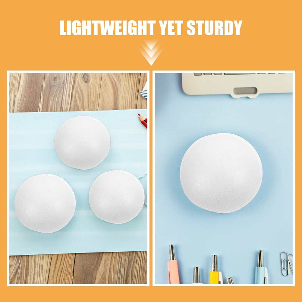 LOLIPPYY 24Pcs White Polystyrene Balls for Crafts Lightweight Foam Spheres for Decoration and Painting