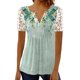 thumbnail image 1 of Blusa femenina con cuello en V y botones estampados para mujer para deportes al aire libre (verde M) FLhrweasw Para estrenar, 1 of 7