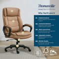 thumbnail image 2 of Thomasville Lansing Big & Tall Office Chair with Adjustable Ergonomic Lumbar Support, Tan, 2 of 9