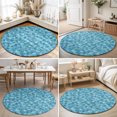 thumbnail image 4 of Round Rugs 6Ft, Blue Geometric Round Area Rug Washable Indoor Throw Carpet, Country Chic Abstract Gradient Motifs Soft Non Slip Circle Rug for Office Cabinet Home Decor Aesthetic, 4 of 8