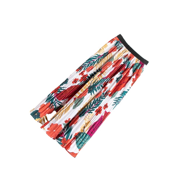 Jumpingount High Waist Women Breathable And Fashionable Women Petite Fresh High Print Pleated Comfortable Print Summer Summer Prendas para la parte inferior del cuerpo Blanco Talla única
