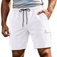 thumbnail image 4 of ZHOGXU Mens Shorts Stylish Cargo Elastic Waist Drawstring Straight Leg Loose Fit With Pocket Classic Style Work Wear, 4 of 6