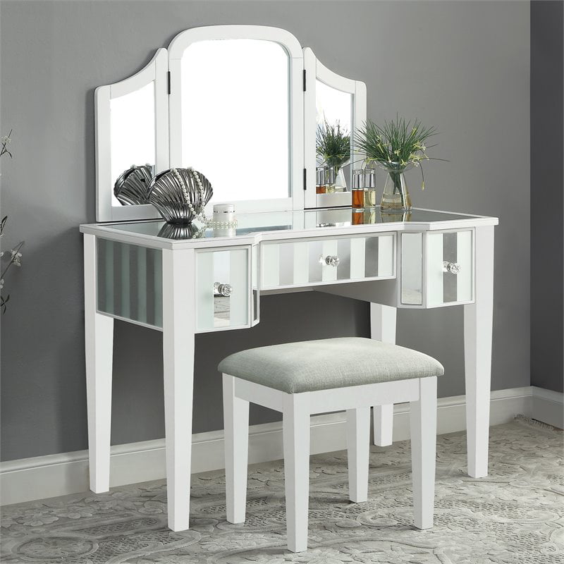 Furniture Of America Modaz Contemporary, Contemporary White Vanity Table