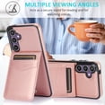 thumbnail image 5 of REQO Phone Case for Samsung Galaxy S23 FE Gaxaly S 23 FE 5G with Tempered Glass Screen Protector Credit Card Holder Wallet Cover Stand Leather Cell Accessories S23FE5G S23FE 23S G5 Women Men Rose Gold, 5 of 7