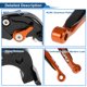 thumbnail image 4 of Palancas de freno y embrague cortas largas para Kawasaki ZX14R 2006-2017, palanca de freno ajustable de motocicleta, aleación de aluminio, mango negro con extremo naranja, 4 of 6