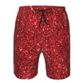 thumbnail image 4 of Kll Red Glitter Men'S Casual Summer Beach Shorts Hawaiian Shorts With Pockets-3x-Large, 4 of 9