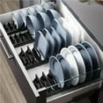 thumbnail image 3 of Escurridor De Platos De Aluminio Espacial, Estante Para Cubiertos, Cajón, Estante Para Platos, Suministros De Cocina Sin Clavos, Estante De Almacenamiento Adecuado Para Mostradores De Cocina Cateissary HA027598-02, 3 of 7