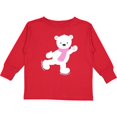 thumbnail image 3 of Inktastic Polar Bear, White Bear, Ice Skating Bear, Scarf Boys or Girls Long Sleeve Toddler T-Shirt, 3 of 5