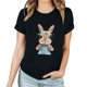 thumbnail image 4 of Pantalones Cortos para las Mujeres Sexy Pascua Moda Impresión Cuello Redondo Tee, Poliéster Ligero Casual Top para Primavera Verano Diario, Blusa de Suéter, 4 of 4
