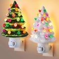 thumbnail image 3 of Ounissouiy Lámpara creativa con enchufe de pared para árbol de Navidad, luz de ambiente de Papá Noel de dibujos animados de resina resistente y Iluminación navideña blanco, 3 of 6