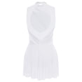 thumbnail image 6 of SiiRoh Women Lyrical Dance Dress Rhinestone Figure Skating Dresses Sleeveless Ballet Dancewear White XXL, 6 of 6