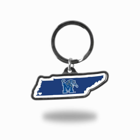MEMPHIS TIGERS - TENNESSEE STATE SHAPED KEYCHAIN