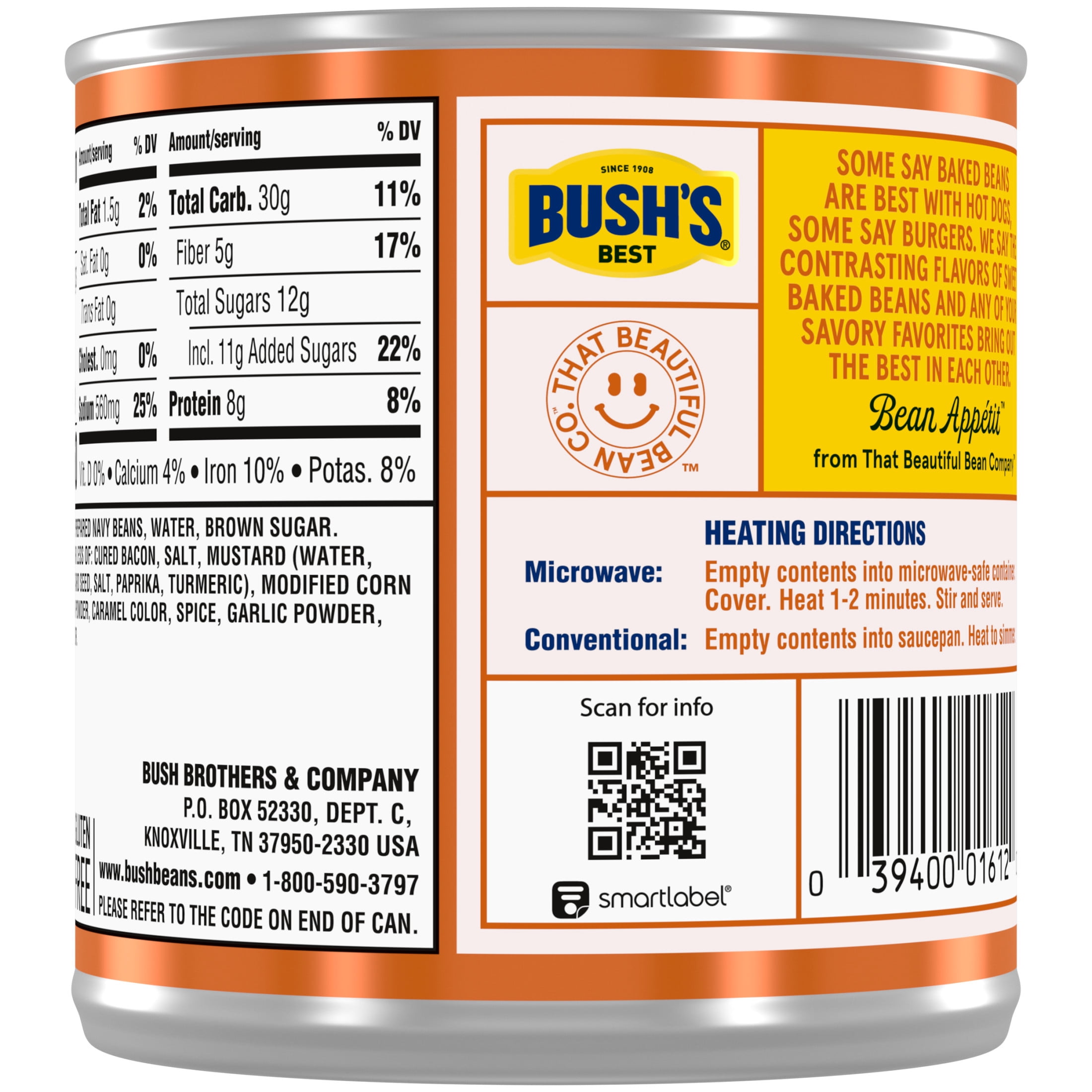 (3 pack) Bush's Original Baked Beans, Canned Beans, 16 oz Can